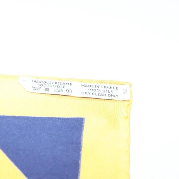 HERMES Carre 90 Scarf ""RAFALES"" Silk Blue Auth - Picture 14 of 14